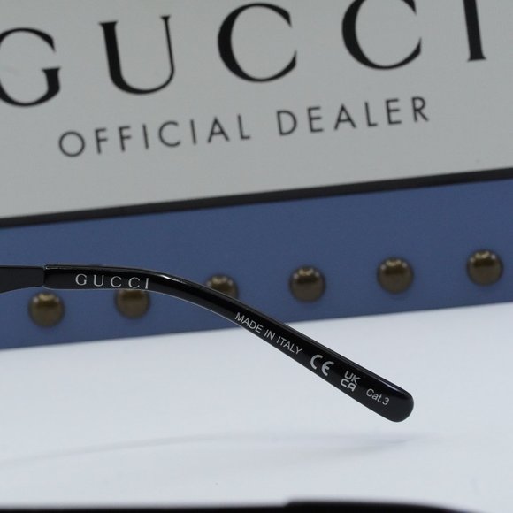 FINAL PRICE NEW GUCCI GG1656S 001 BLACK GREY SUNGLASSES - Picture 5 of 11
